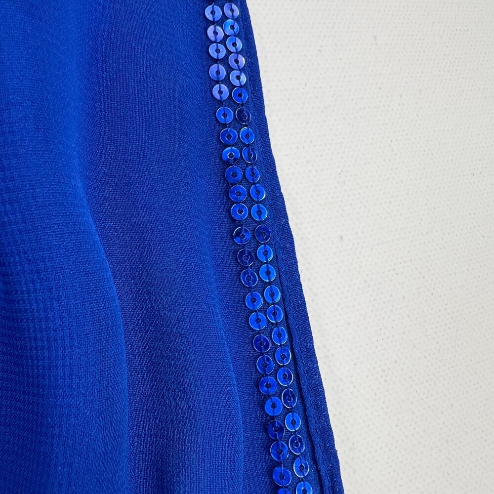Aidan Mattox Royal Blue Tiered Sequined Blouson Cocktail Party Dress Size 12 - Picture 10 of 16